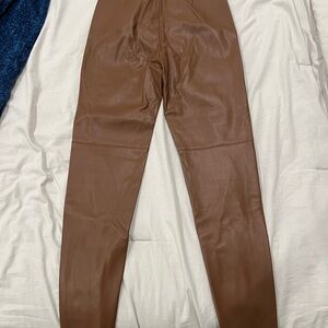 Zara Brown Faux Leather Pants
